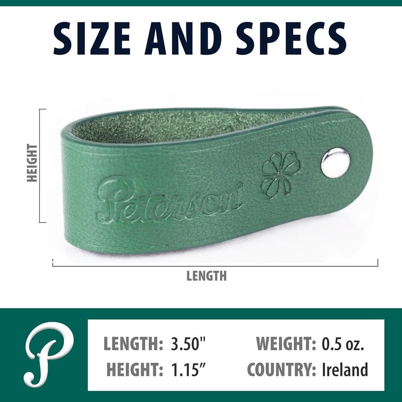 Peterson Pipes - Shamrock Genuine Leather Tobacco Pipe Stand For Smoking Pipes, Holder For One Briar, Minimalist Display, St Patrick's Day (Green) - Image 3